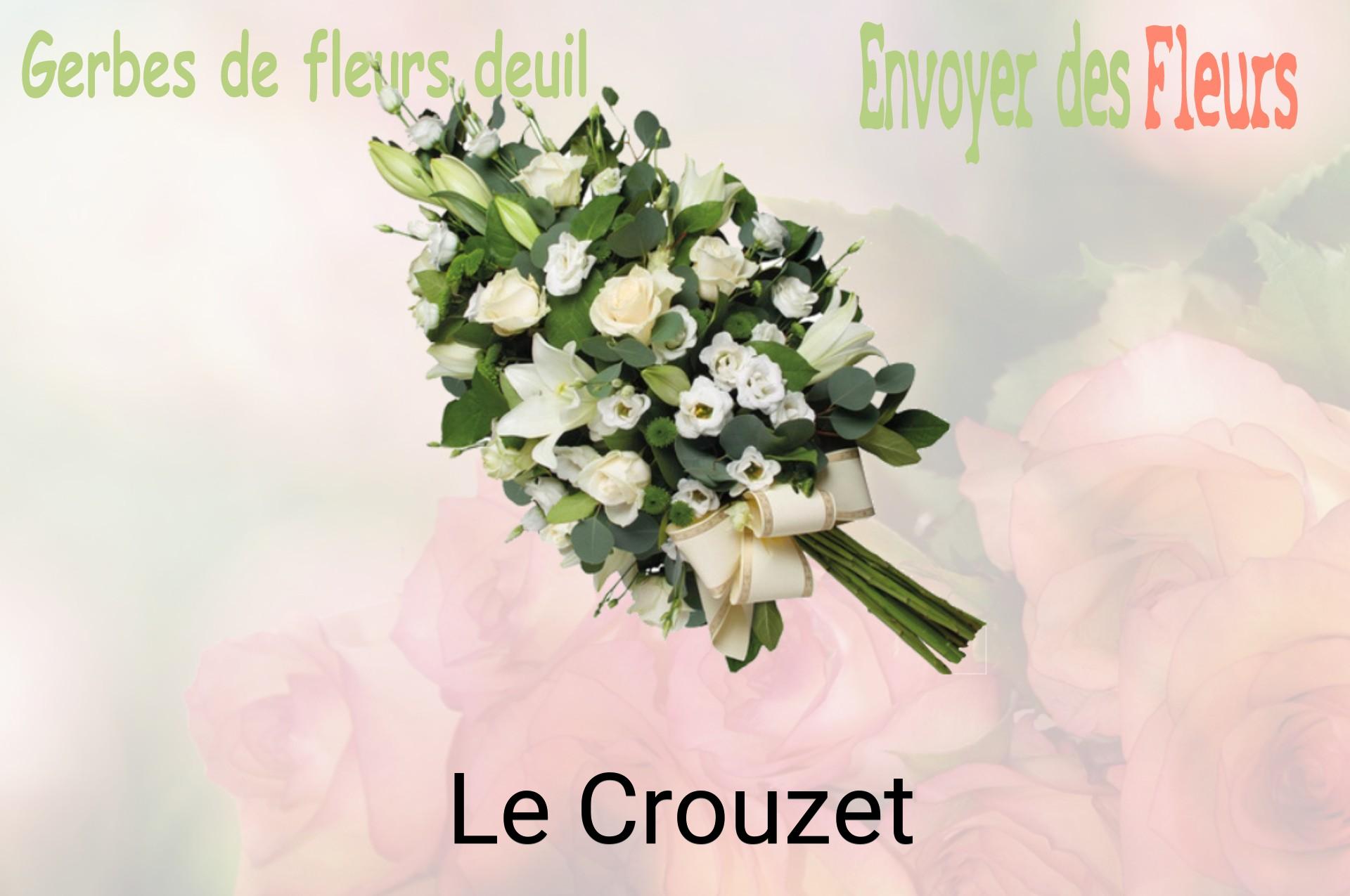 Gerbe de fleurs de deuil livrée à Le Crouzet